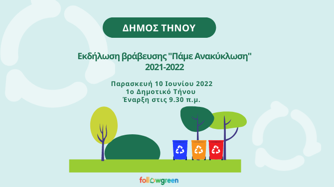 Εκδήλωση βράβευσης των σχολείων του Δήμου Τήνου Title